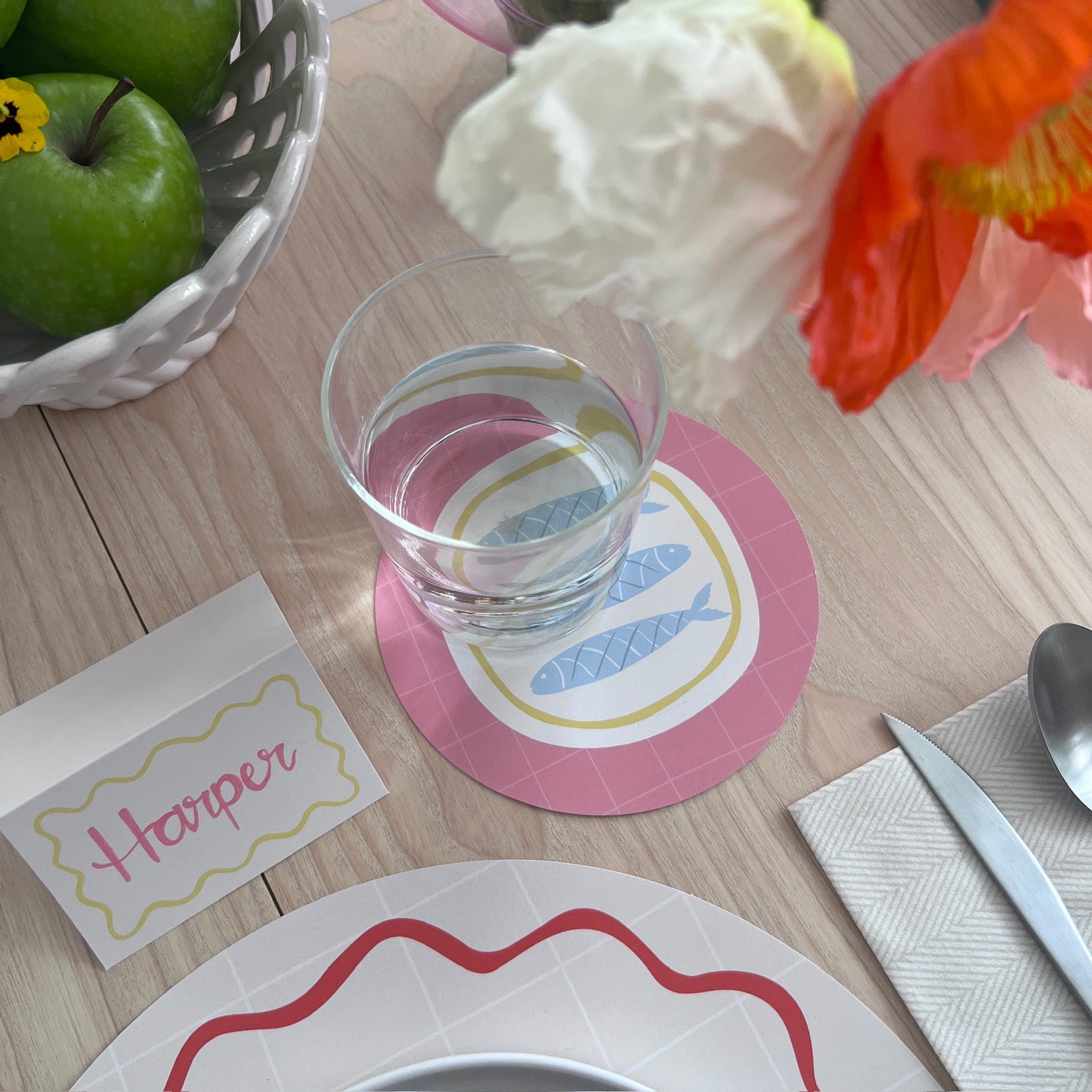 Personalised Name card with Rosh Hashana Decor